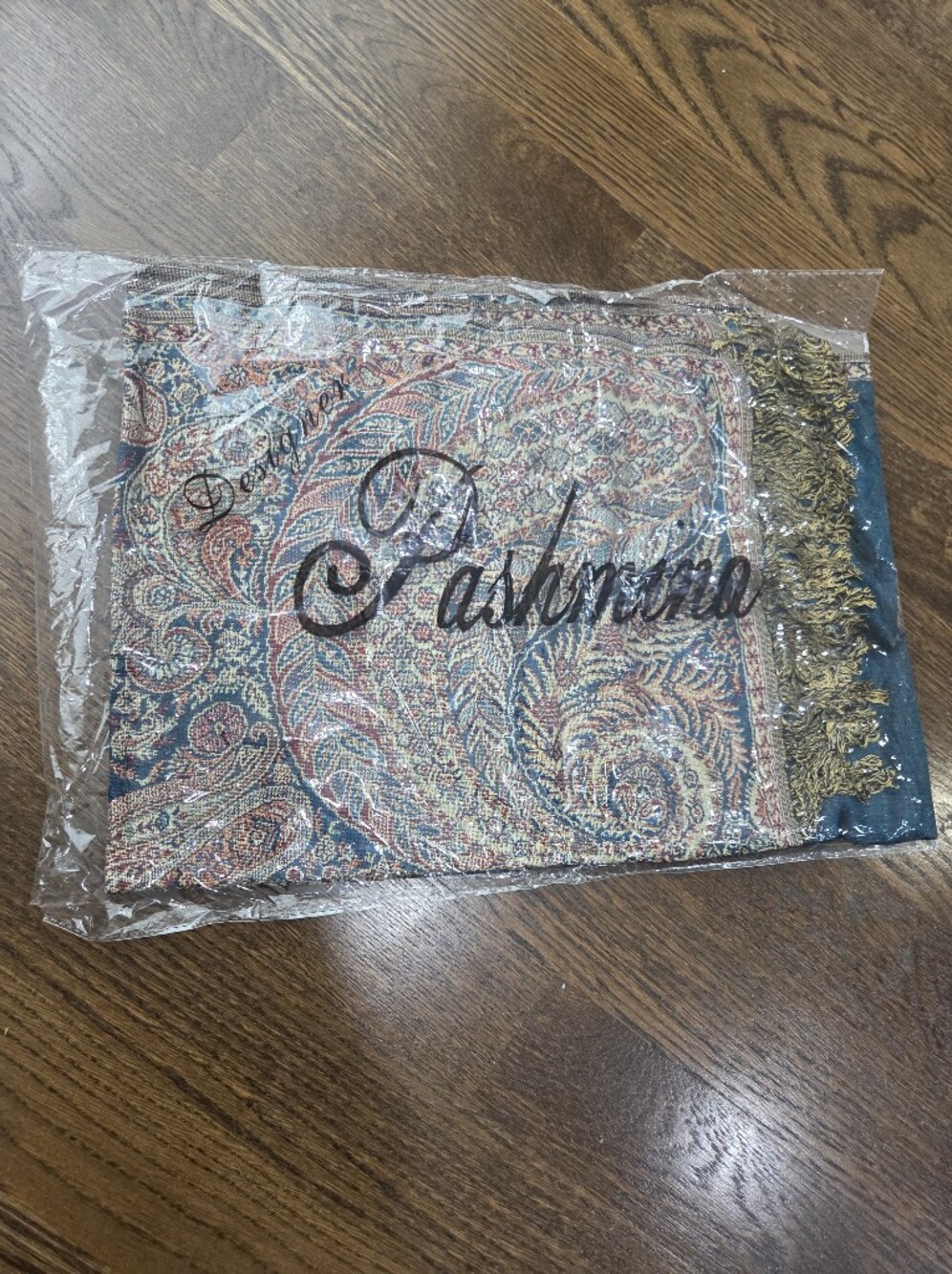 New Pashmina Scarf in Teal and Multicolor Paisley